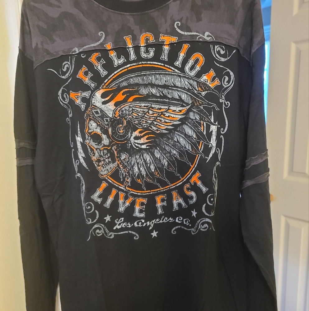 Excellent Condition Long Sleeved Graffic Tee Shirt By Affliction